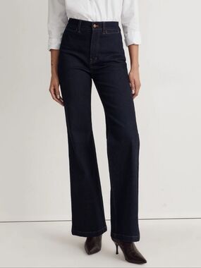 Madewell 11" High-Rise Flare Jeans 26 Insley Wash Dark Blue 70s Casual Y2K Denim